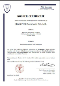 Kosher Certificate